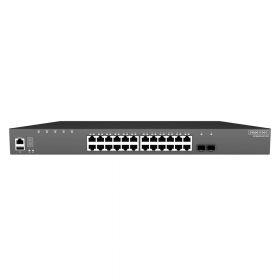 Коммутатор Edge-corE ECS4620-28T-DC 24 x GE + 2 x 10G SFP+ ports + 1 x expansion slot (for dual 10G SFP+ ports) L3 Stackable Switch, w/ 1 x RJ45 console port, 1 x USB type A storage port, RPU connector