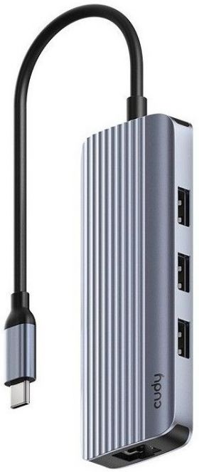 Концентратор USB-C 6 в 1 Cudy UH606 4K, 1хUSB-C 3.2, 1х HDMI 2.0, 3хUSB-A 3.2, 1хLAN 1Gb/s