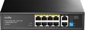 Коммутатор неуправляемый с PoE, Cudy GS1010P, 8x10/100/1000 Мбит/с PoE+, 2x10/100/1000 Мбит/смет. корпус